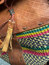 Load image into Gallery viewer, Hand Crafted Leather and Straw Woven Bag with Adjustable Straps