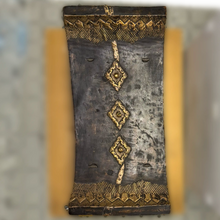 Load image into Gallery viewer, Hand Carved Ashanti Stool with Metal Inlay