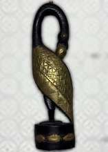 Load image into Gallery viewer, Large Hand Carved Sankofa with Metal Overlay