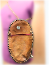 Load image into Gallery viewer, Leather Hand Stitched Medium Sized Face Bag