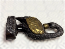 Load image into Gallery viewer, Handmade Sankofa Bird Statue with Metal Inlay Detailing