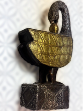 Load image into Gallery viewer, Hand Carved Sankofa Statue with Metal Detailing