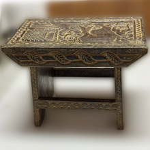 Load image into Gallery viewer, Hand Carved Ornate Table with Village Scene