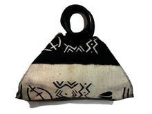 Load image into Gallery viewer, Handmade Ghanaian Mud Cloth Purse Handbag with Wooden Sankofa Bird Handle
