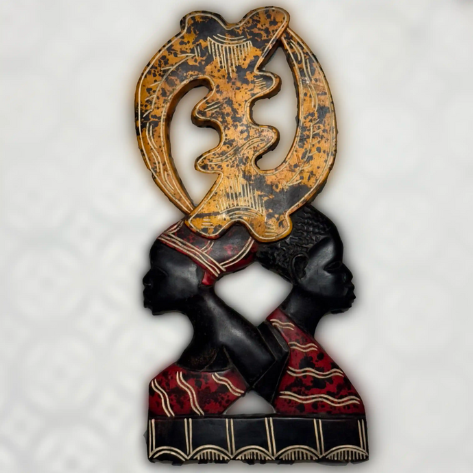 Hand Carved Gye Nyame Couple Aburi Board