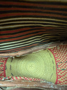 Hand Crafted Leather and Straw Woven Bag with Adjustable Straps