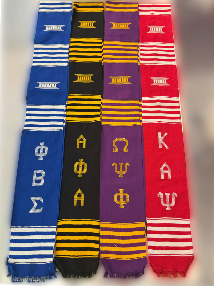 Hand Woven D9 Fraternity and Sorority Graduation Kente Stole