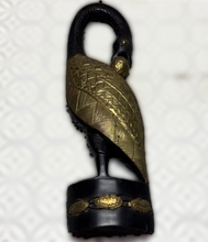 Load image into Gallery viewer, Large Hand Carved Sankofa with Metal Overlay
