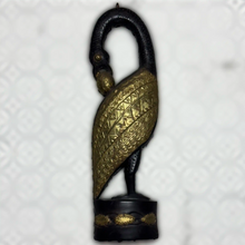 Load image into Gallery viewer, Large Hand Carved Sankofa with Metal Overlay

