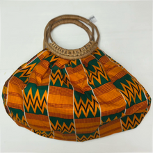 Load image into Gallery viewer, Vibrant Kente Purse with Straw Handle
