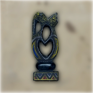 Handcrafted Beaded Lovers Statue