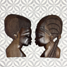 Load image into Gallery viewer, Authentic Ghanaian Wooden Profile of a Male and Female
