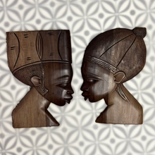 Load image into Gallery viewer, Authentic Ghanaian Wooden Profile of a Male and Female
