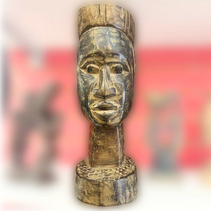 Hand Carved King Bust