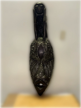 Load image into Gallery viewer, Hand Carved Mask with Thinking Figure
