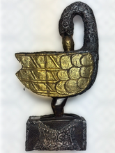 Load image into Gallery viewer, Hand Carved Sankofa Statue with Metal Detailing
