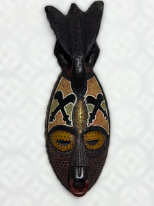 Hand Carved Bird Mask Featuring Akofena