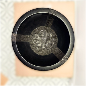 Authentic Hand Carved Bowl with Tin Inlay