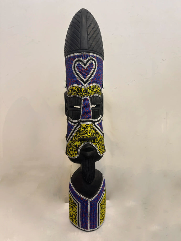 Authentic Ghanaian Beaded Wooden Mask