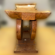 Load image into Gallery viewer, Hand Carved Ashanti Stool Replica with Sankofa

