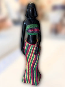 Standing Women Statue with Woven Detailing