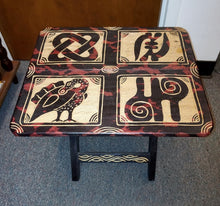 Load image into Gallery viewer, Authentic Adinkra Symbol Wooden Folding Table
