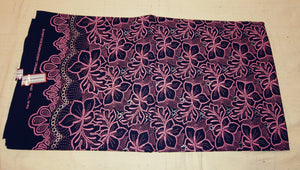 Embroidered Purple Flowered Fabric