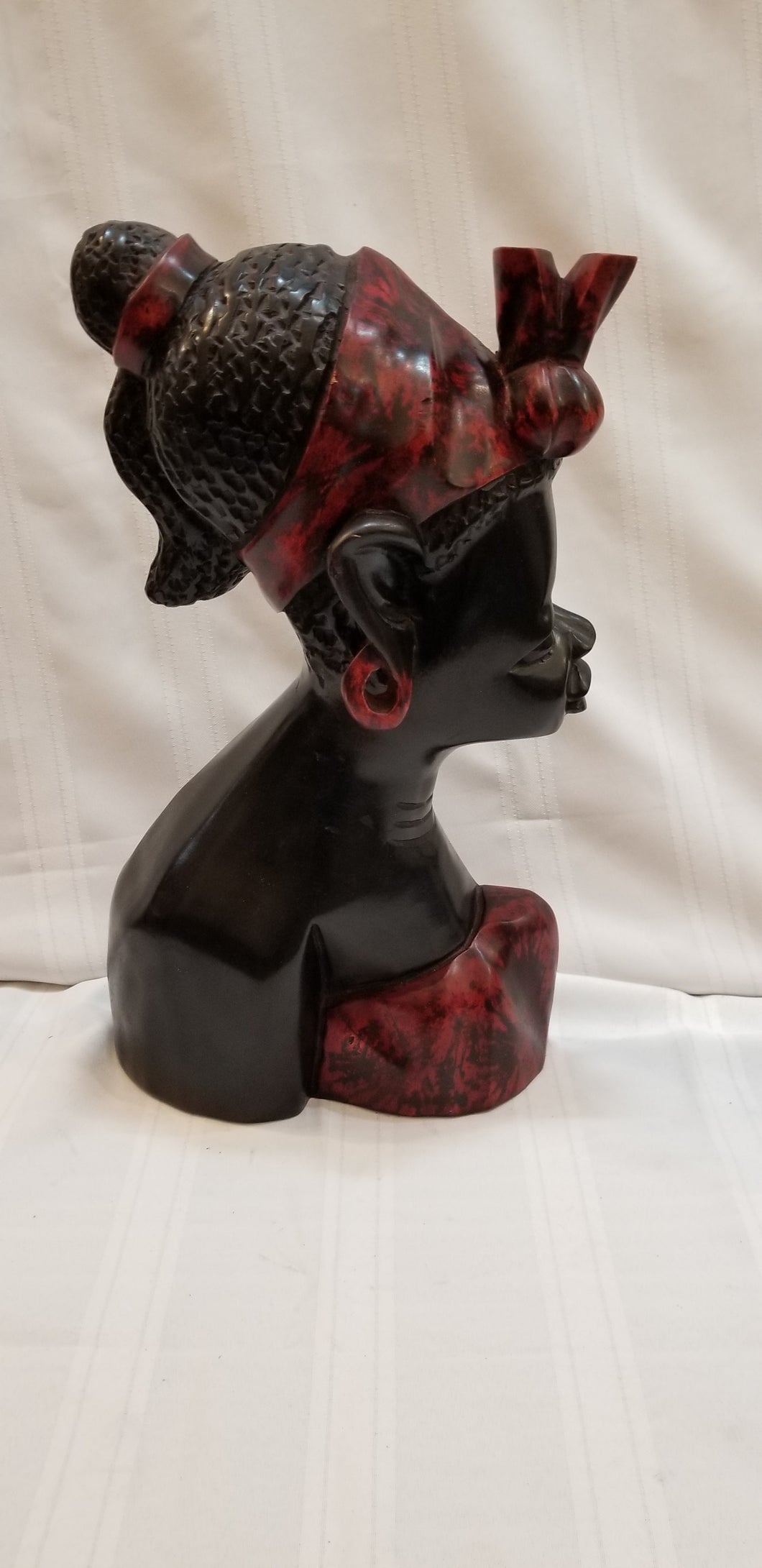 Hand Carved Profile of a Ghanaian Female Statue