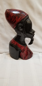 Hand Carved Profile of a Ghanaian Man Statue