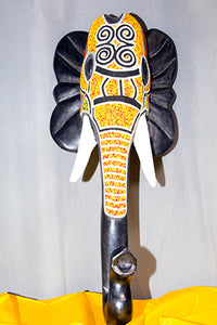 Hand Carved Beaded Elephant Mask - Large
