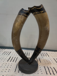 Two Decorative Cow Horns