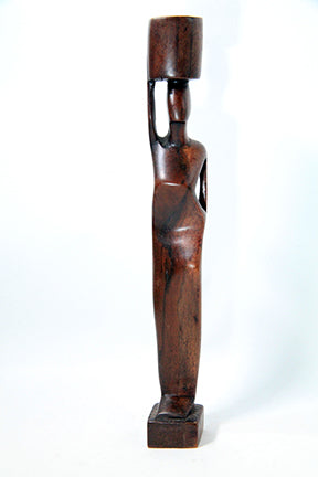 Hand Carved Wooden Candle Holder