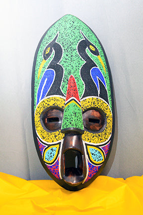 Hand Carved Beaded Oblong Mask