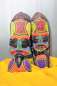 Hand Carved Beaded Fulani Mask
