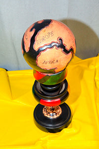Hand Carved Colorful Unity Globe